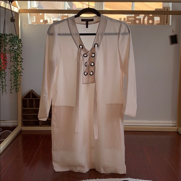 Bcbg Cream Sheer Dress Perfect as Swim Cover-Up - Picture 1 of 4